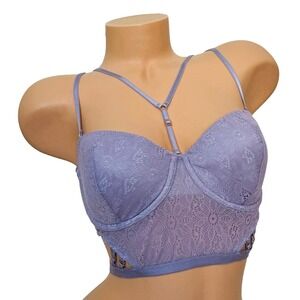 Victoria's Secret 34DD Very Sexy‎ Long Lightly Lined Lace Balconet Strappy Bra